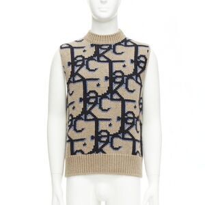 DIOR 2022 Travis Scott Cactus Jack 100% cashmere monogram sweater vest XXS